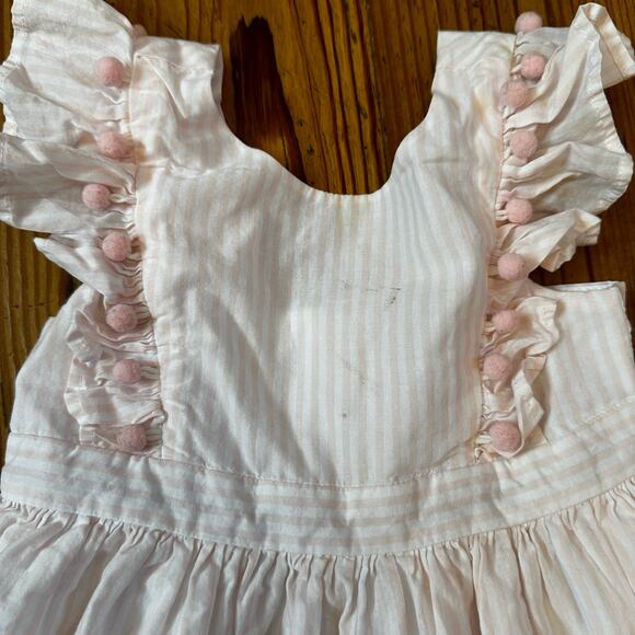 Maggie & Zoe pink white striped chick spring ruffle sleeveless dress SIZE 2T - Picture 3 of 6
